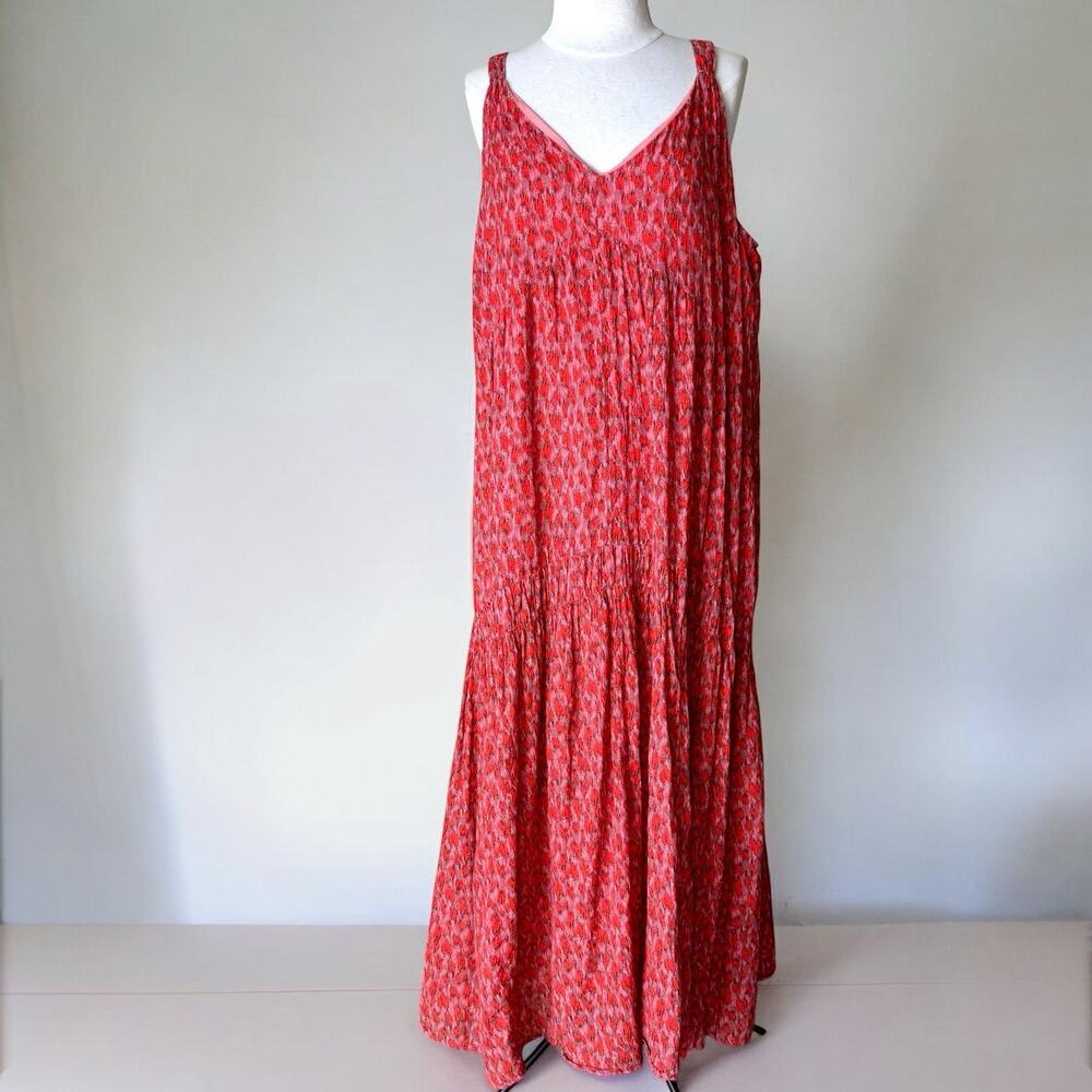 Joie Maxi Dress XL Cotton Boho Peasant Cottagecore Indie Coastal Made in India